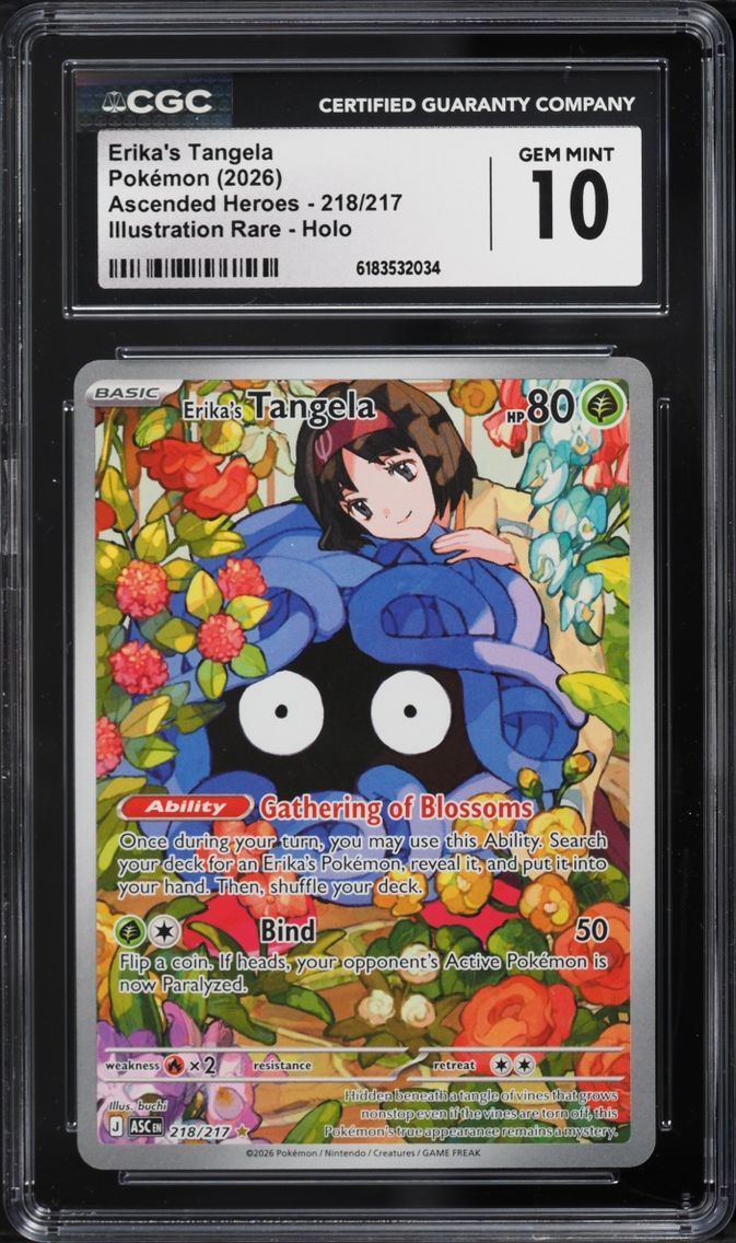 2026 #218 Erika's Tangela CGC 10 Pokemon Mega Evolution Ascended Heroes IR