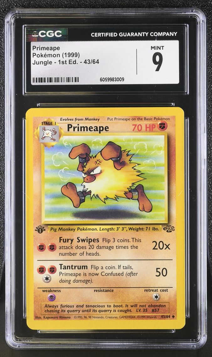 1999 #43 Primeape CGC 9 Jungle - 1st Edition - English