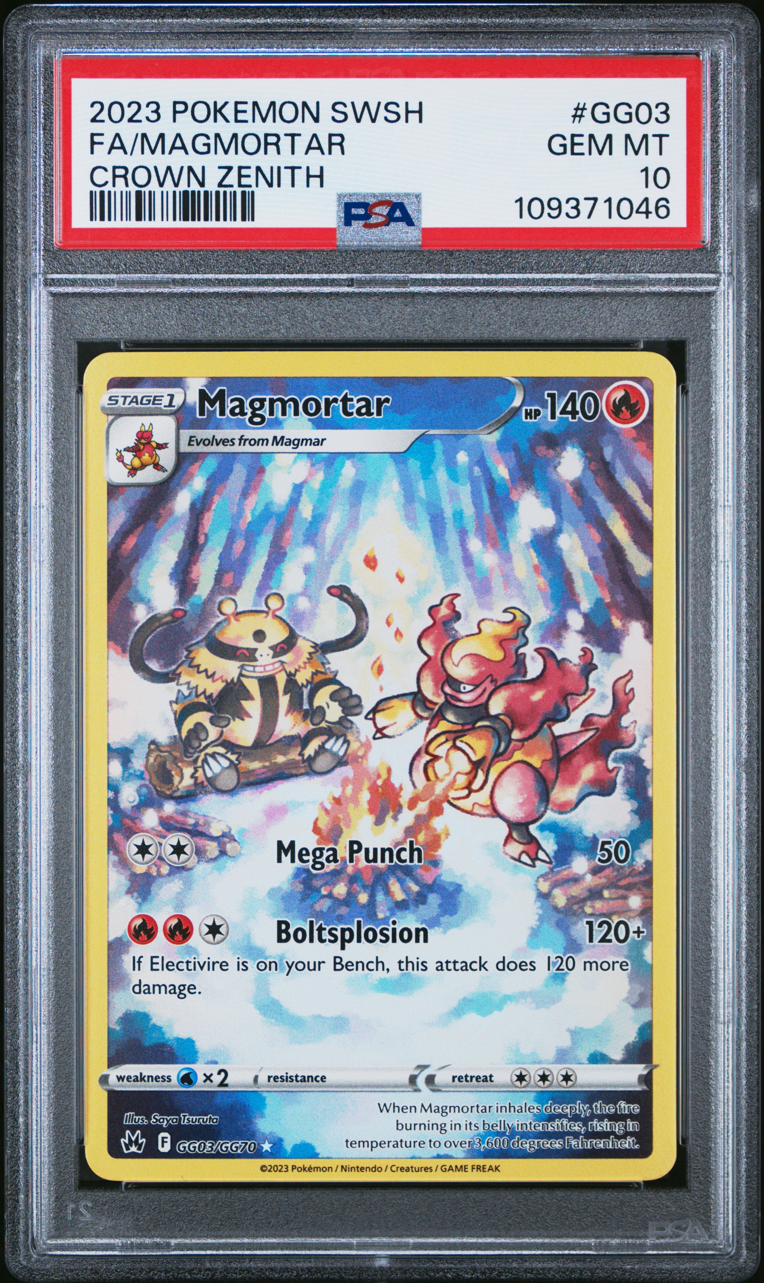 2023 #Gg03 Full Art/Magmortar PSA 10 Sword And Shield Crown Zenith