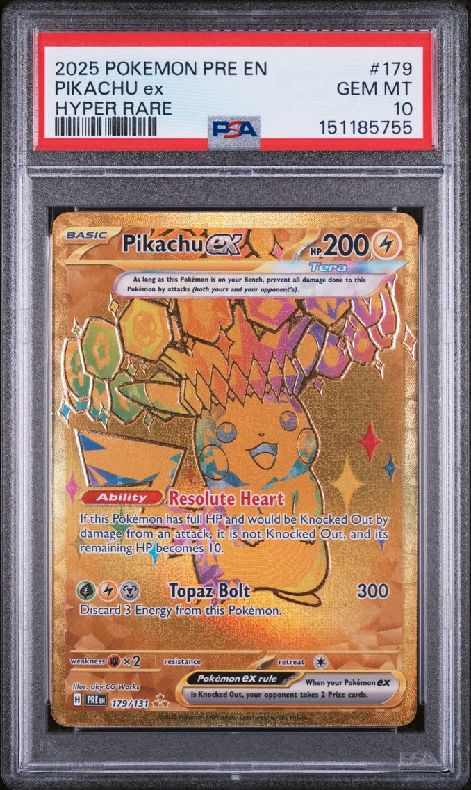 2025 #179 Pikachu EX PSA 10 Pre EN-Prismatic Evolutions