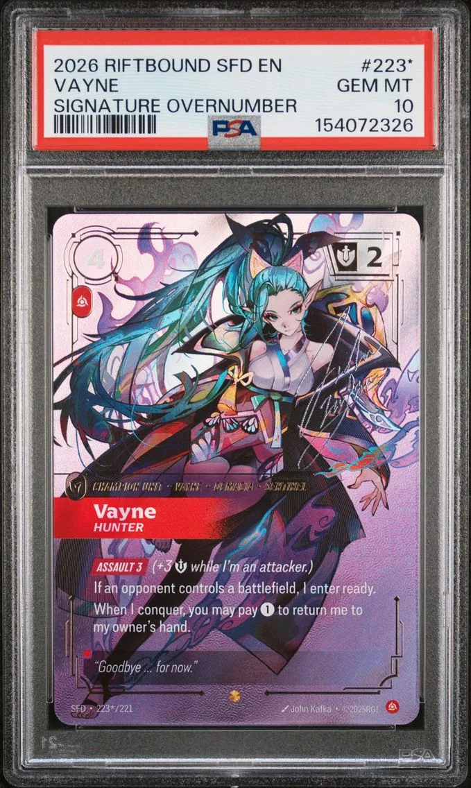 2026 #223* Vayne - Hunter PSA 10 Riftbound: League of Legends Sfd-Spiritforged