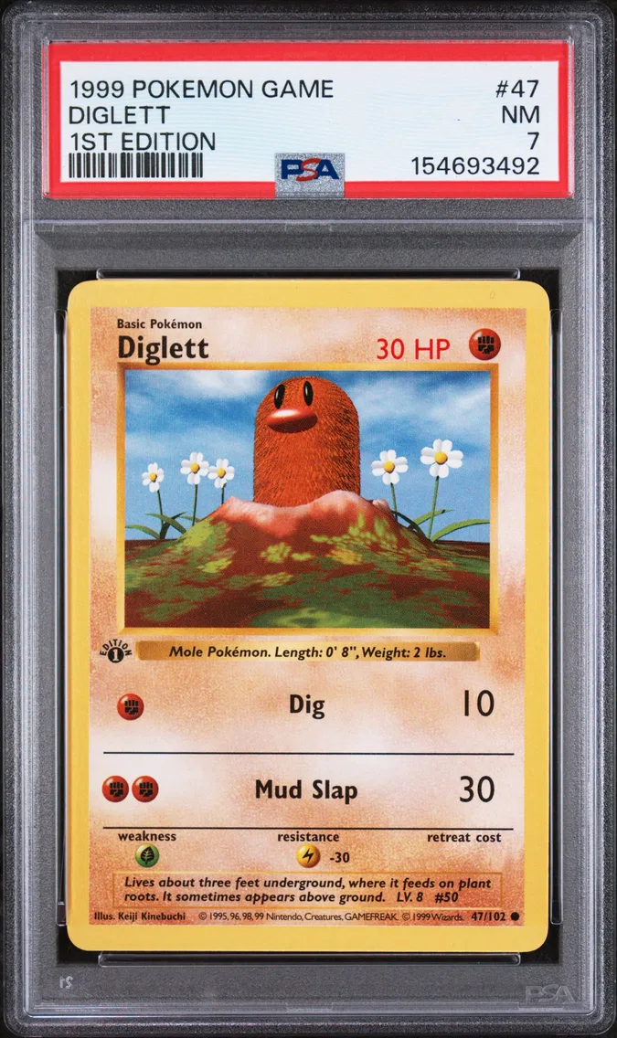 1999 #47 Diglett 1st Edition PSA 7 Game
