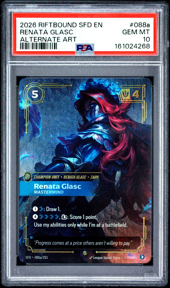 2026 #088a Renata Glasc - Mastermind PSA 10 Riftbound: League of Legends Sfd-Spiritforged