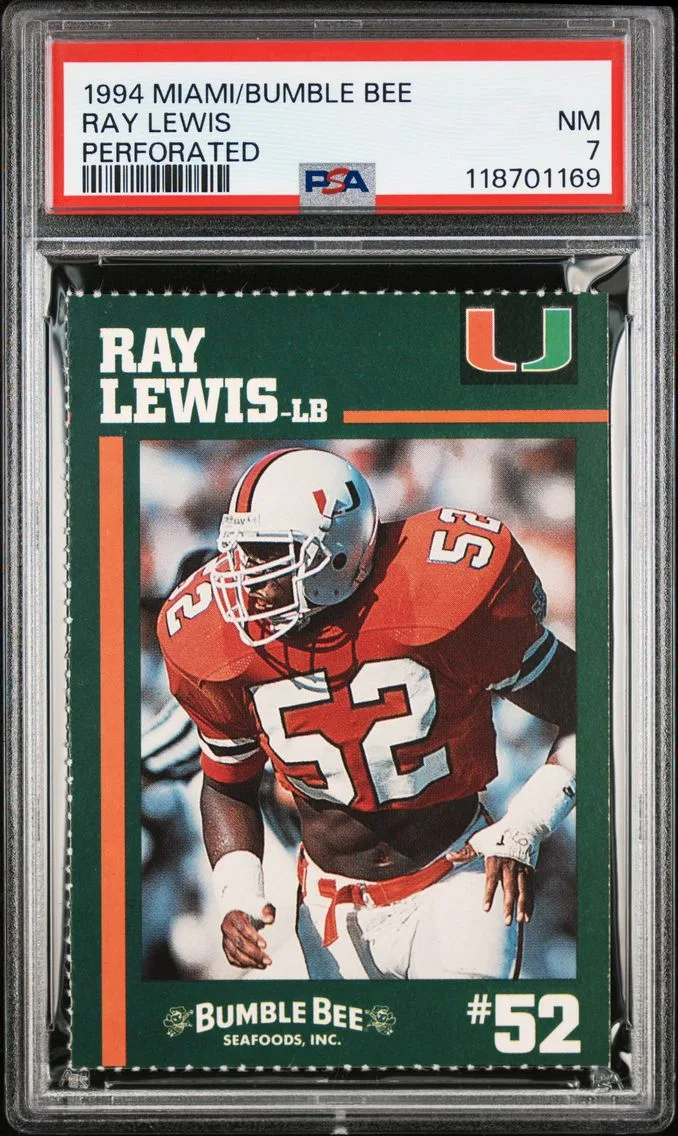 1994 #NA Ray Lewis PSA 7 Miami/Bumble Bee Perforated