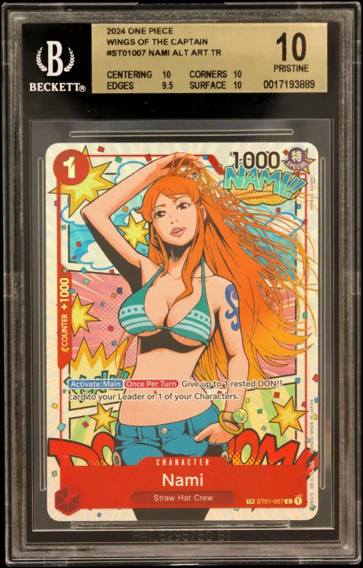 2024 #ST01007 Nami ALT ART TR BGS 10 One Piece Card Game Wings of the Captain