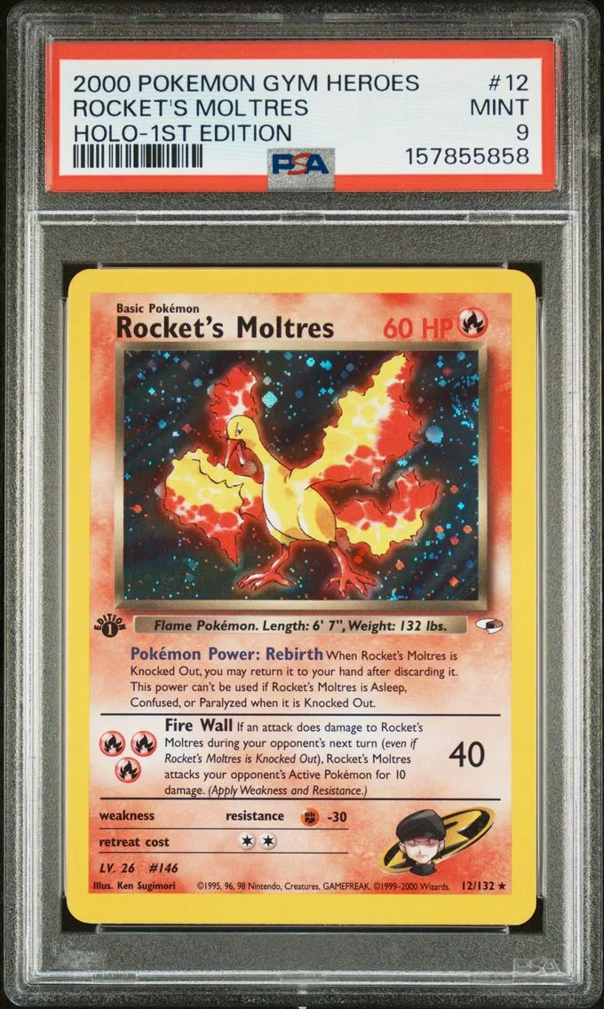 2000 #12 Rocket's Moltres PSA 9 Gym Heroes