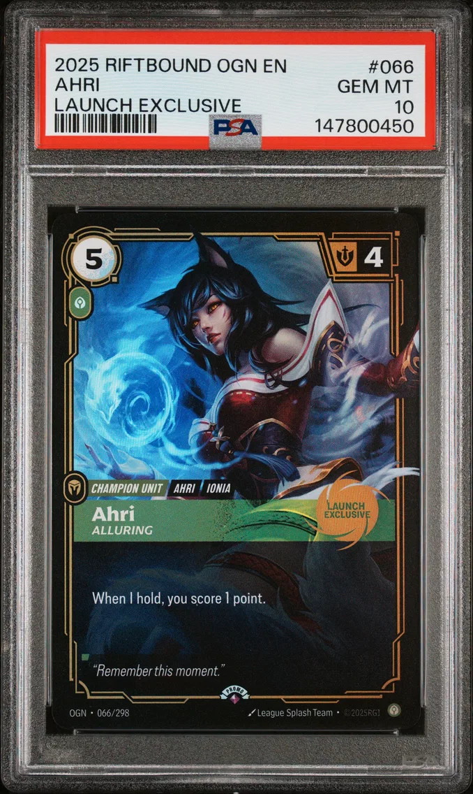 2025 #066 Ahri - Alluring PSA 10 Riftbound: League of Legends Ogn-Origins