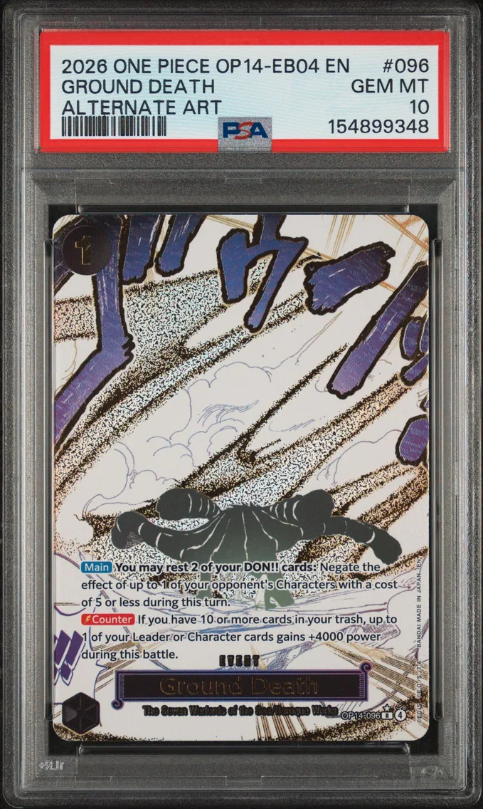 2026 #096 Ground Death PSA 10 One Piece OP14-EB04-the Azure Sea's Seven