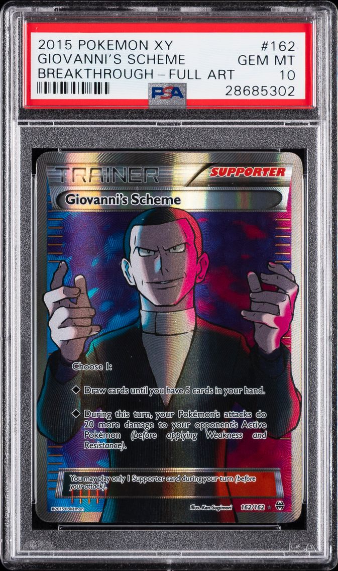 2015 #162 Full Art/Giovanni's Scheme PSA 10 XY Breakthrough Pokemon