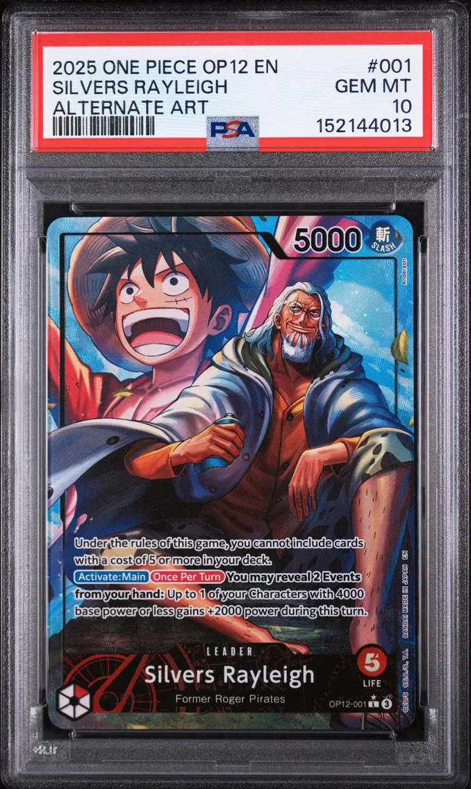 2025 #001 Silvers Rayleigh PSA 10 One Piece OP12-Legacy of the Master