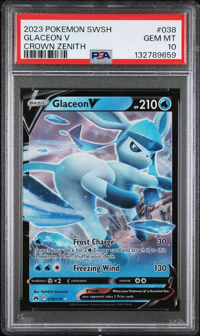 2023 #038 Glaceon V PSA 10 Sword and Shield Crown Zenith Pokemon