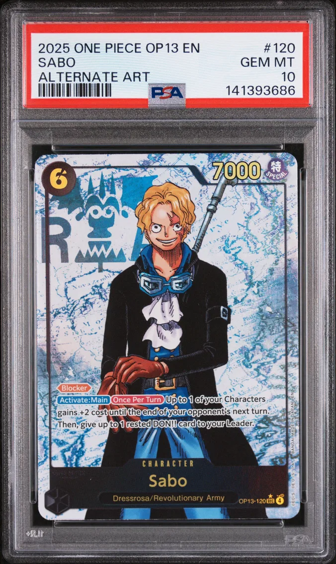 2025 #120 Sabo PSA 10 One Piece OP13-Carrying on His Will