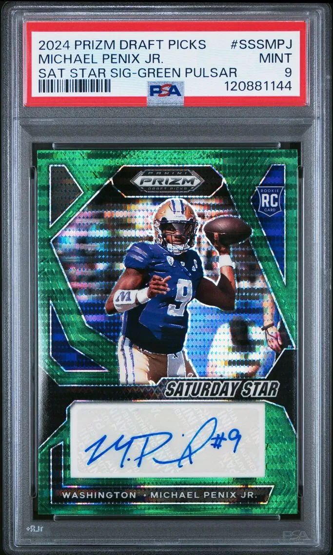 2024 #SSSMPJ Michael Penix Jr. PSA 9 Panini Prizm Draft Picks Saturday Star Signatures