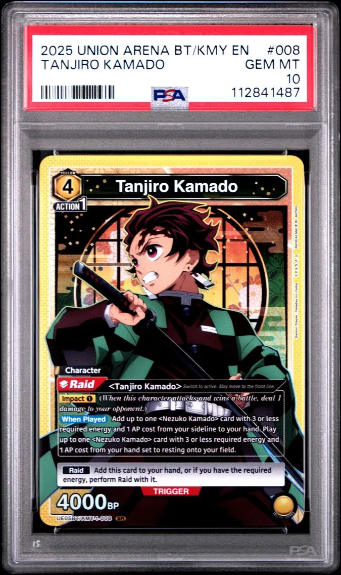 2025 #008 Tanjiro Kamado PSA 10 Union Arena Ue05bt/Kmy Demon Slayer