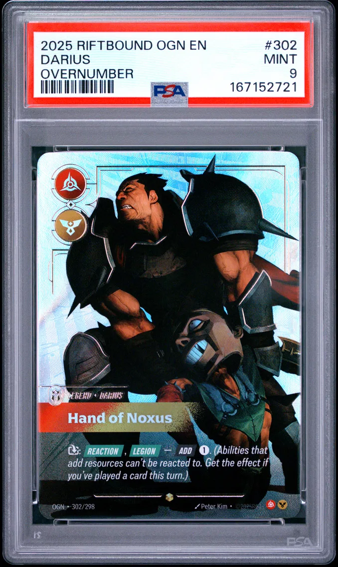 2025 #302 Darius - Hand of Noxus PSA 9 Riftbound: League of Legends Ogn-Origins