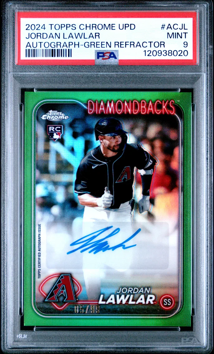 2024 #ACJL Jordan Lawlar PSA 9 Topps Chrome Update Chrome Baseball Update Series Autographs