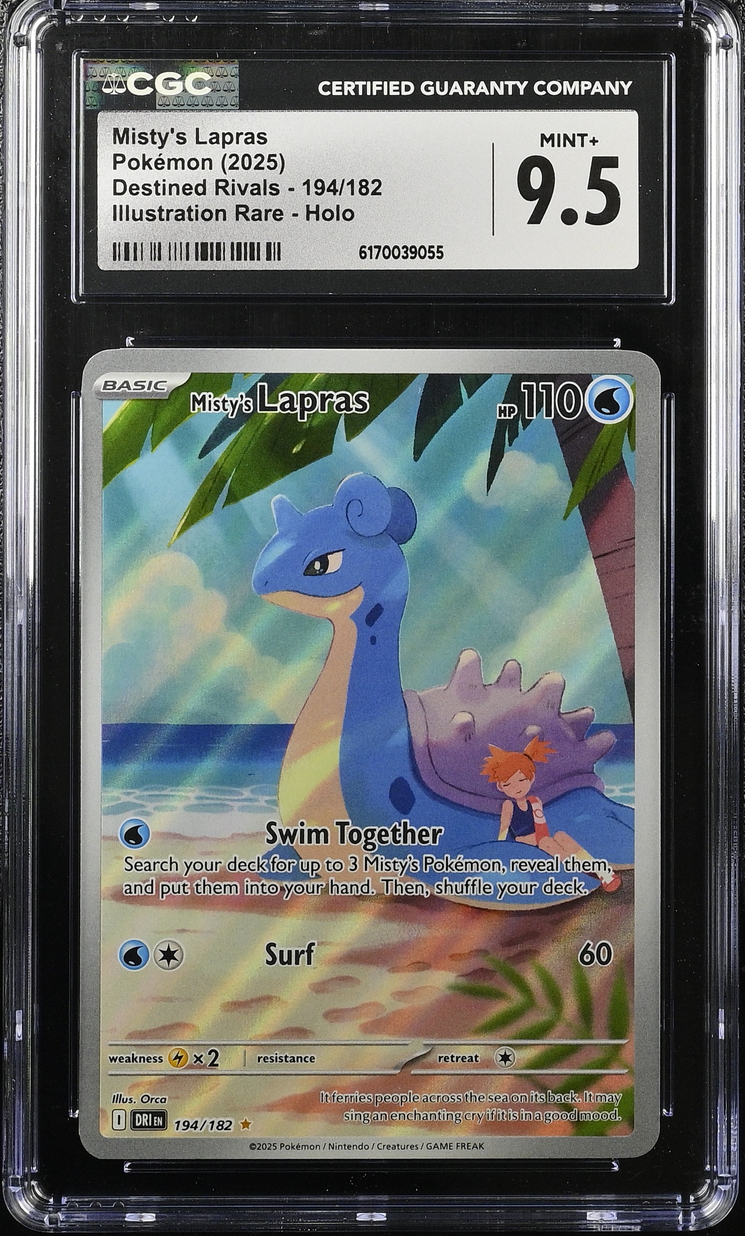 2025 #194 Misty'S Lapras CGC 9.5 Destined Rivals - Dri En - English