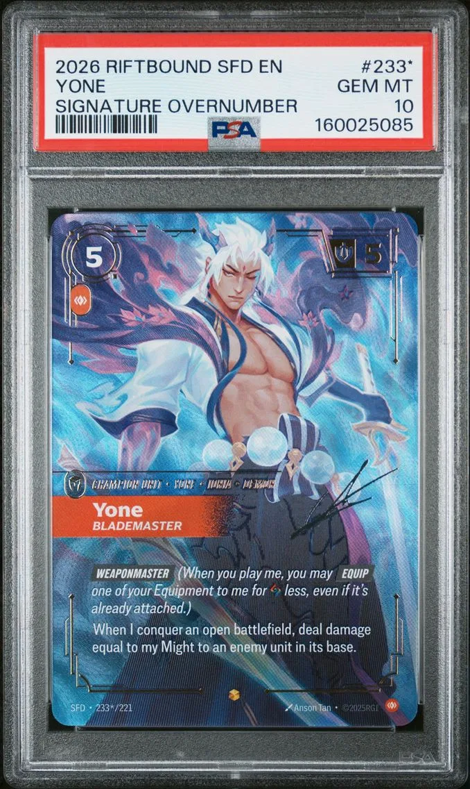 2026 #233* Yone - Blademaster PSA 10 Riftbound: League of Legends Sfd-Spiritforged