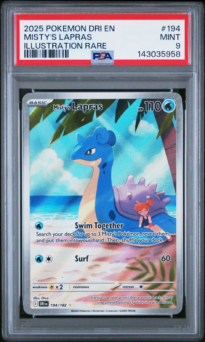 2025 #194 Misty's Lapras PSA 9 Dri EN-Destined Rivals Pokemon