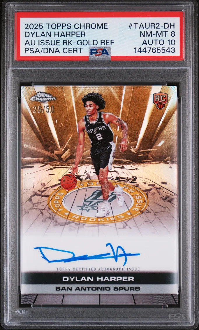 2025 #TAUR2-DH Dylan Harper PSA 8 Topps Chrome Autograph Issue Rookies
