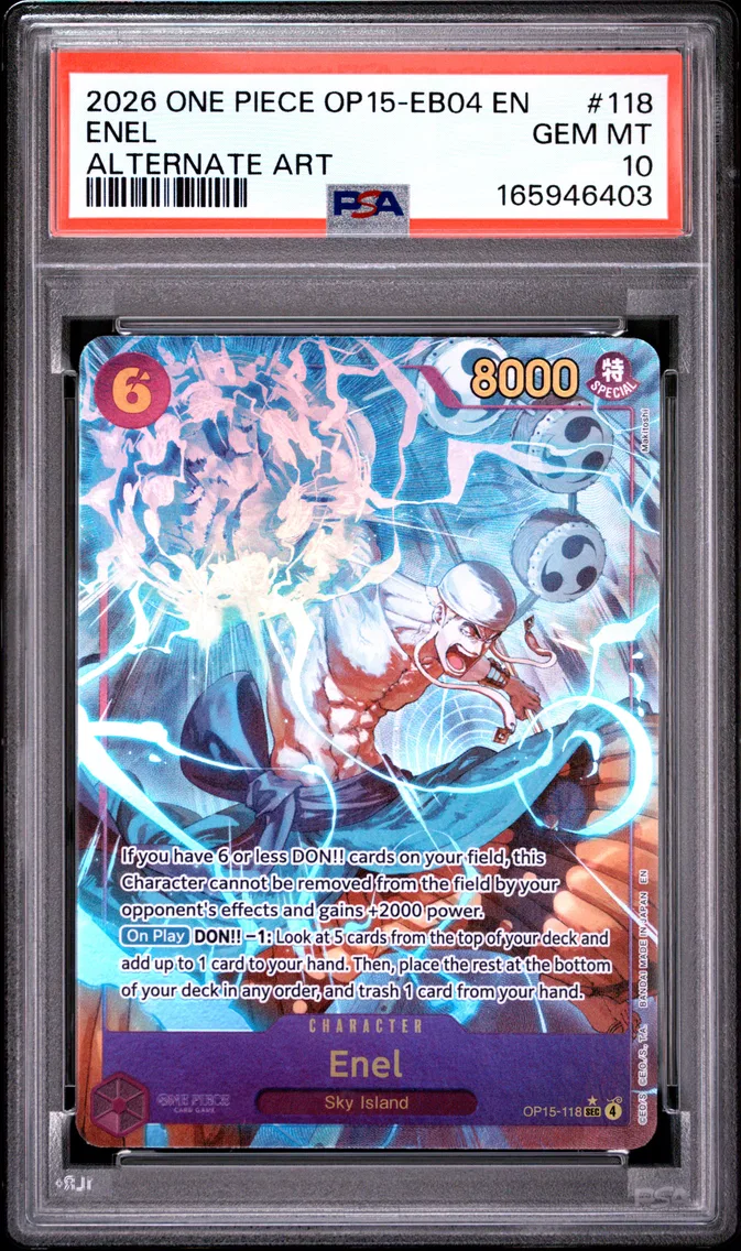 2026 #118 Enel PSA 10 One Piece OP15-EB04-Adventure on Kami's Island