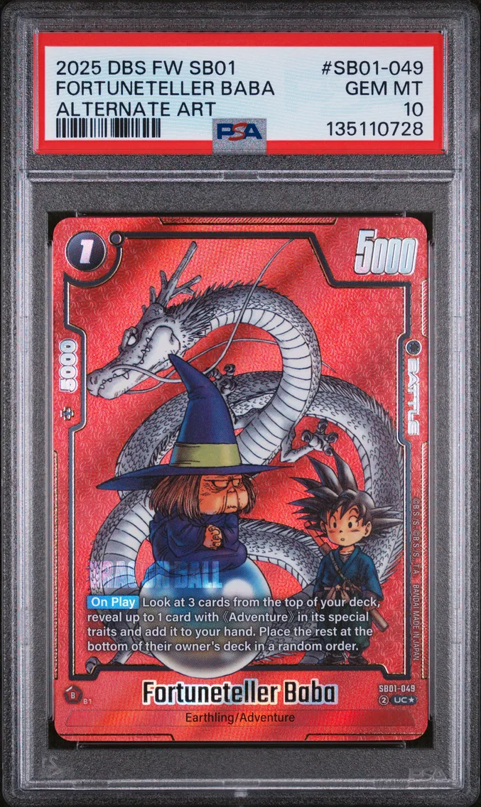 2025 #SB01-049 Fortuneteller Baba PSA 10 Dragon Ball Super Card Game Fusion World Manga Booster 01