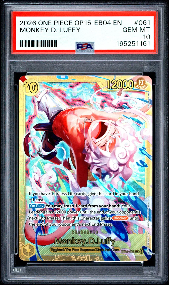 2026 #061 Monkey D. Luffy PSA 10 One Piece OP15-EB04-Adventure on Kami's Island