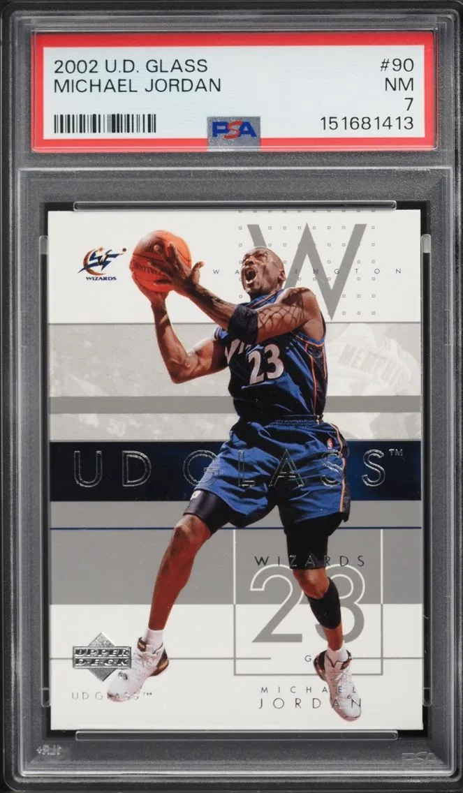2002 Upper Deck Glass Michael Jordan #90 PSA 7 NRMT