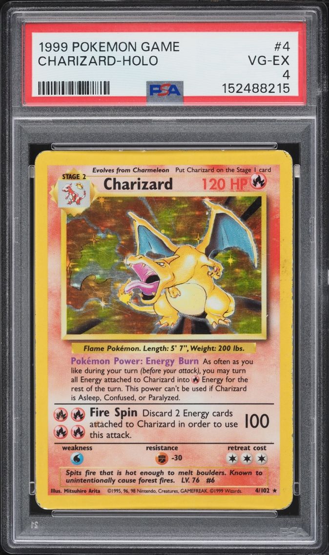 1999 #4 Base Set Holo Charizard VGEX PSA 4 Pokemon