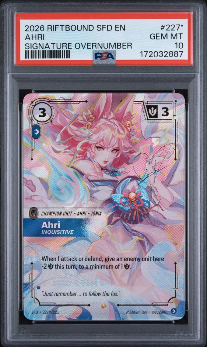 2026 #227* Ahri - Inquisitive PSA 10 Riftbound: League of Legends Sfd-Spiritforged