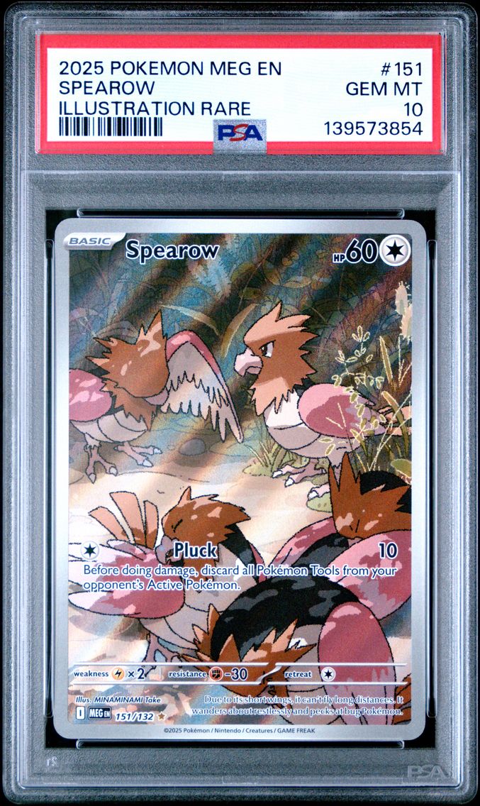 2025 #151 Spearow PSA 10 Meg EN-Mega Evolution Pokemon