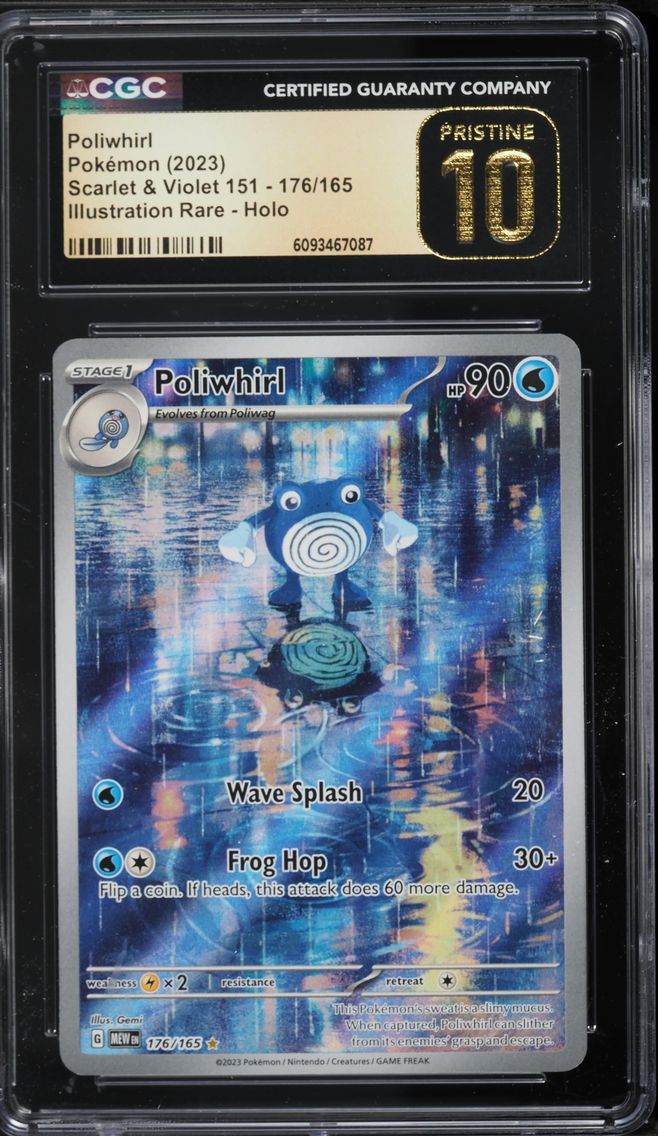 2023 #176 Poliwhirl CGC 10 Pristine Mew EN-151 Pokemon