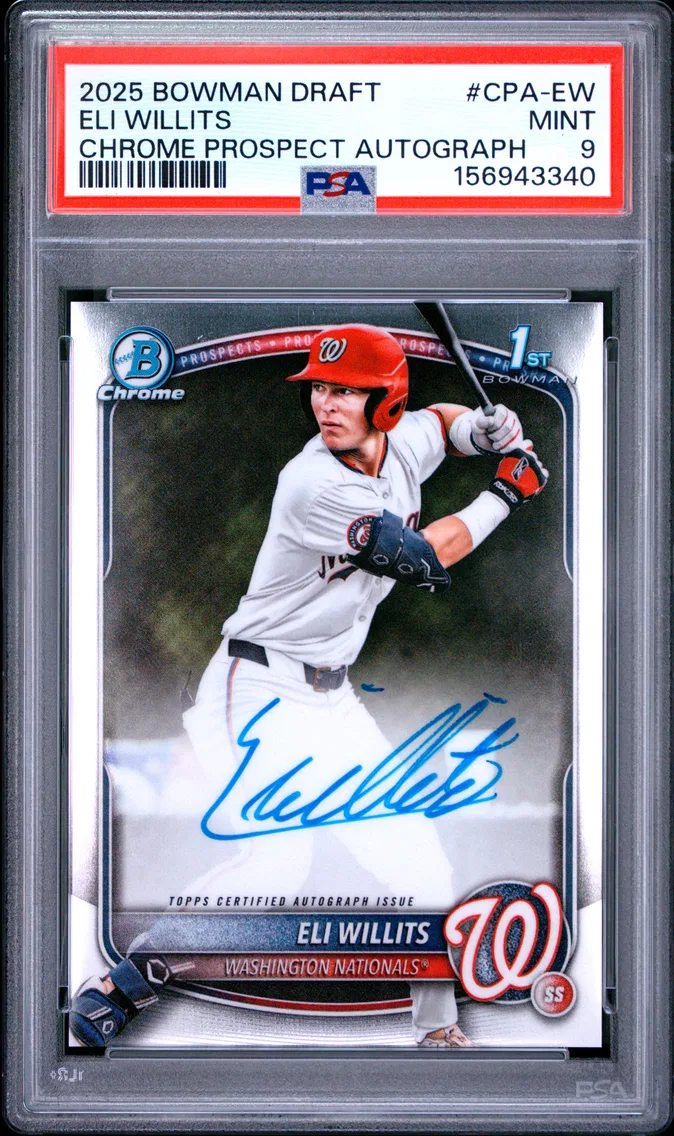 2025 #CPA-EW ELI WILLITS PSA 9 Bowman Draft Chrome Prospect Autographs