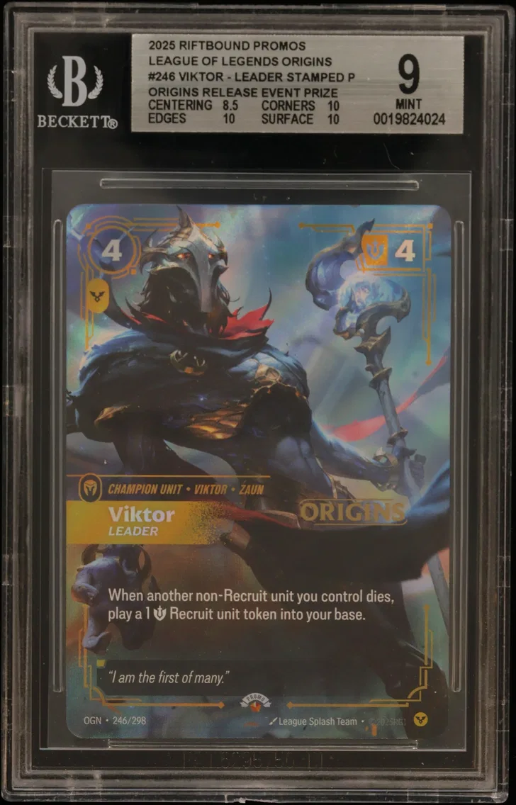 2025 #246 Viktor - Leader STAMP P/(Origins Release Event Prize Pack) BGS 9 Riftbound: League of Legends TCG Origins Promos