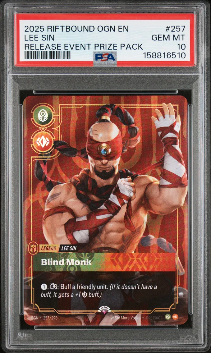 2025 #257 Lee Sin - Blind Monk PSA 10 Riftbound: League of Legends Ogn-Origins