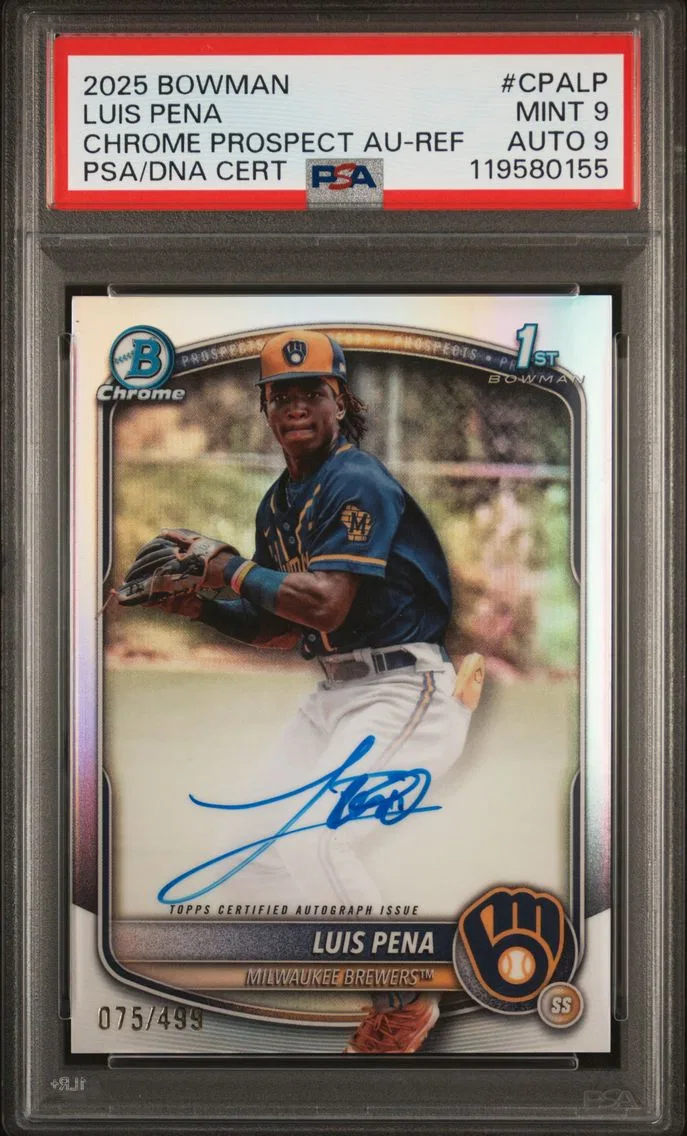 2025 #CPALP LUIS PENA PSA 9 Bowman Chrome Prospect Autographs