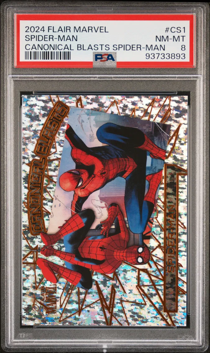 2024 #CS1 Spider-Man PSA 8 Upper Deck Flair Marvel Canonical Blasts Spider-Man