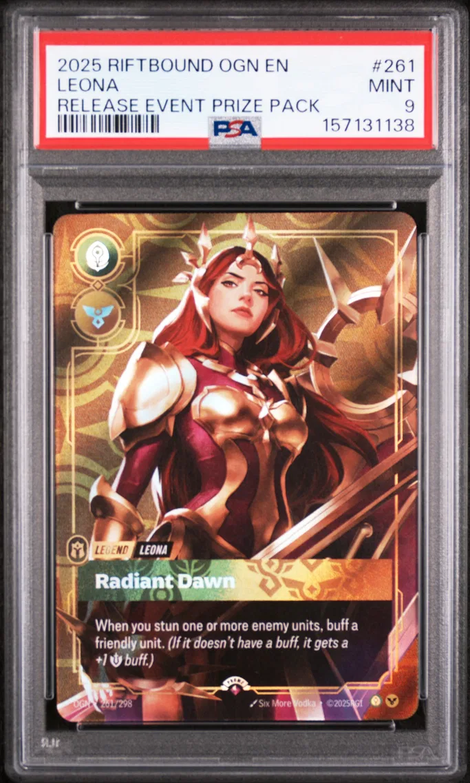 2025 #261 Leona - Radiant Dawn PSA 9 Riftbound: League of Legends Ogn-Origins