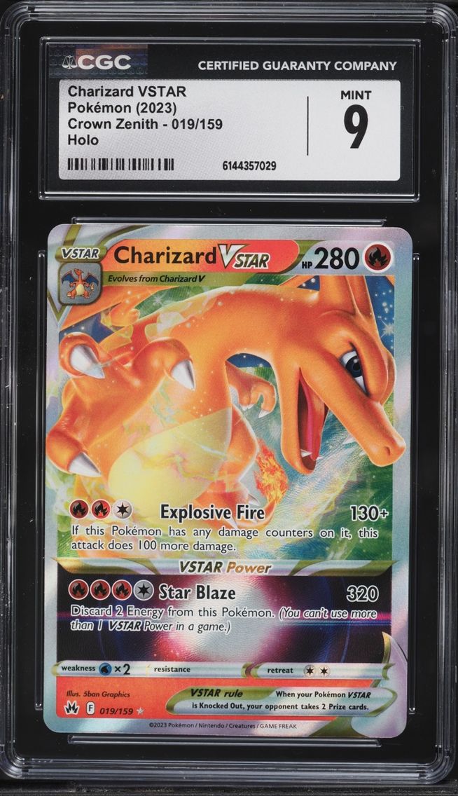2023 Pokemon Sword & Shield Crown Zenith Holo Charizard VSTAR #19 CGC 9 MINT