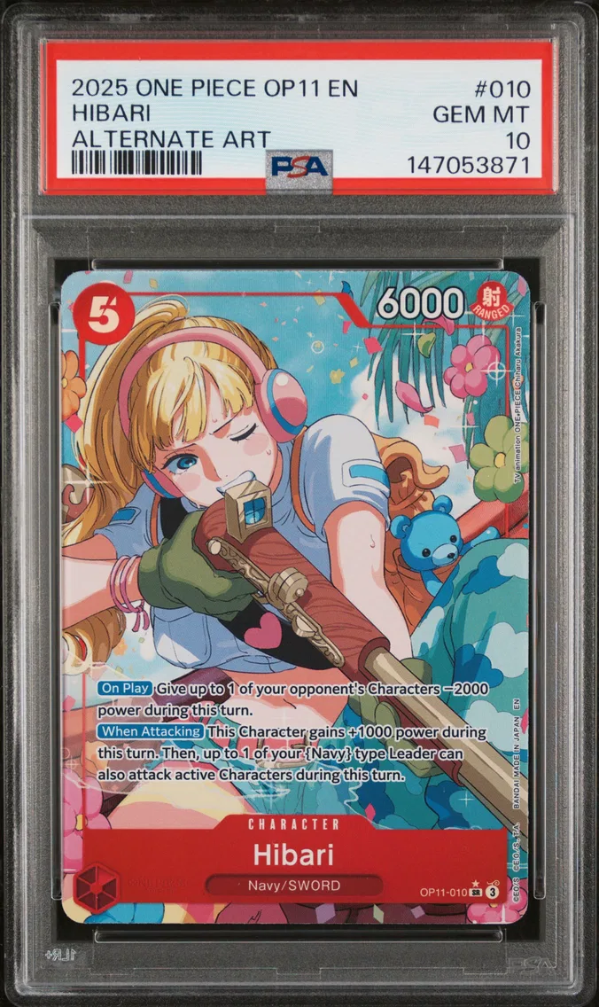2025 #010 Hibari PSA 10 One Piece OP11-A Fist of Divine Speed