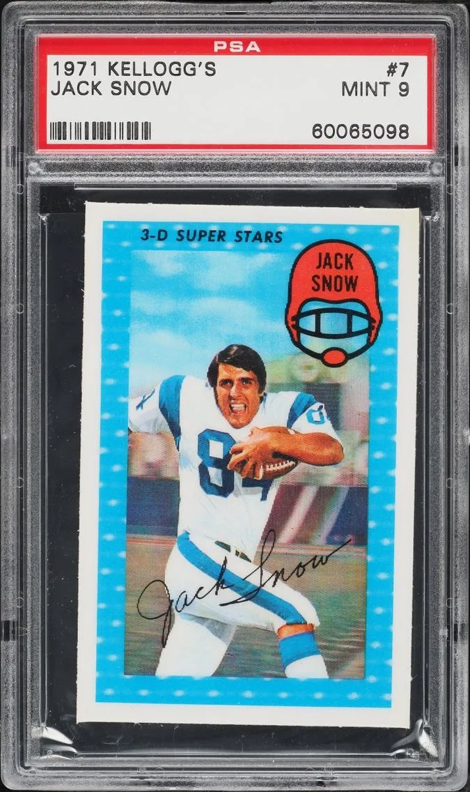 1971 #7 Jack Snow PSA 9 Kellogg's Football