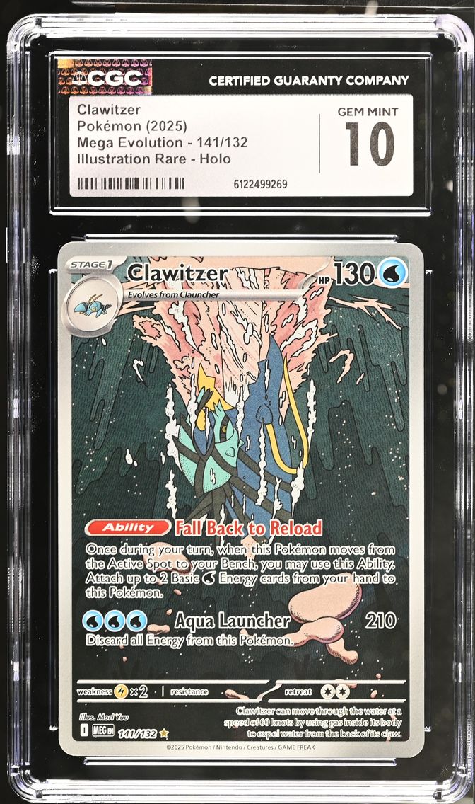 2025 #141 Clawitzer CGC 10 Mega Evolution - MEG EN - English