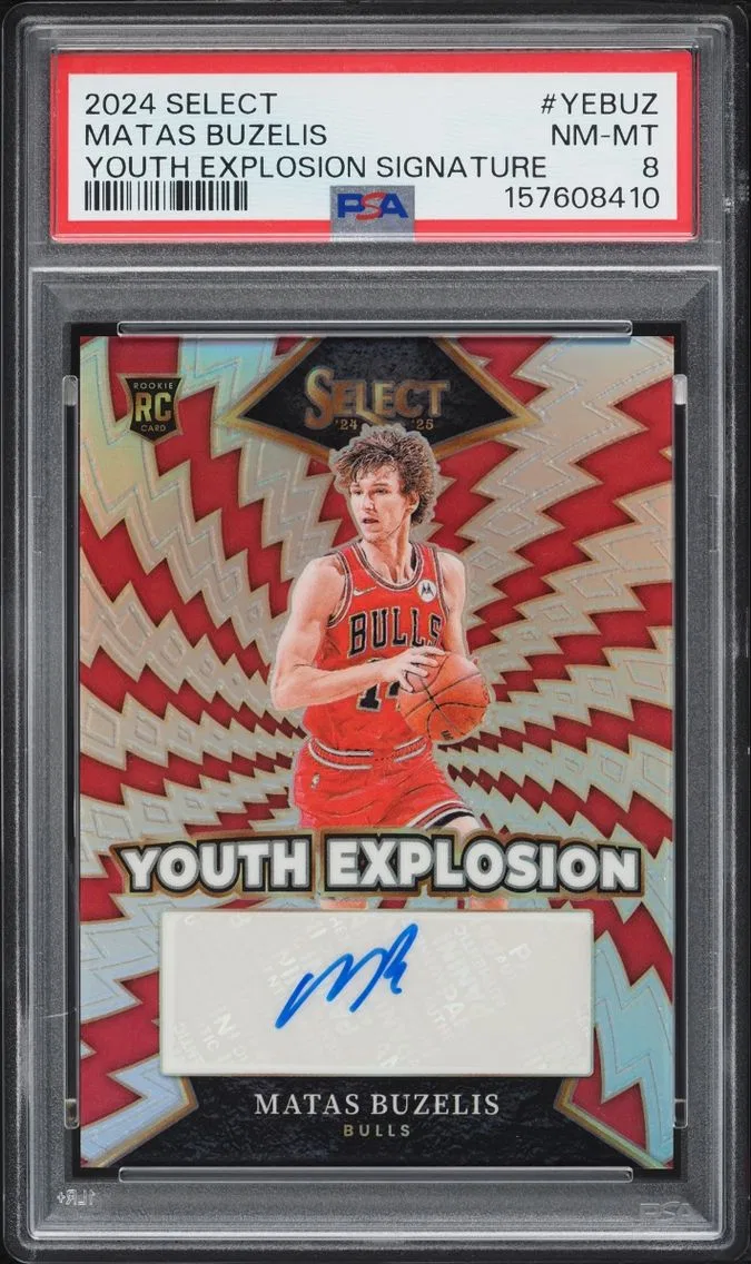 2024 Select Youth Explosion Matas Buzelis ROOKIE AUTO #YE-BUZ PSA 8 NM-MT