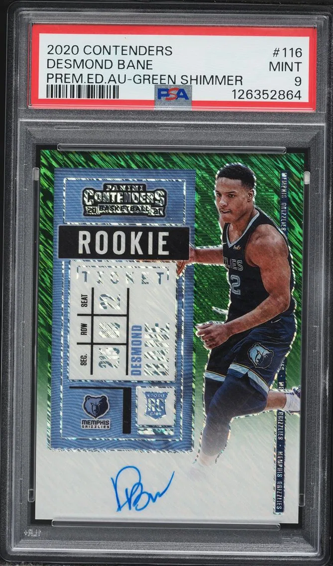 2020 #116 Desmond Bane PSA 9 Panini Contenders Basketball