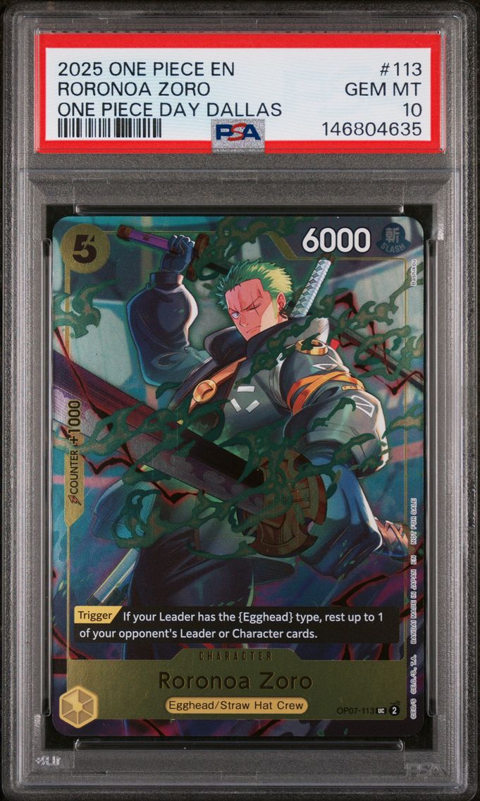 2025 #113 Roronoa Zoro PSA 10 On