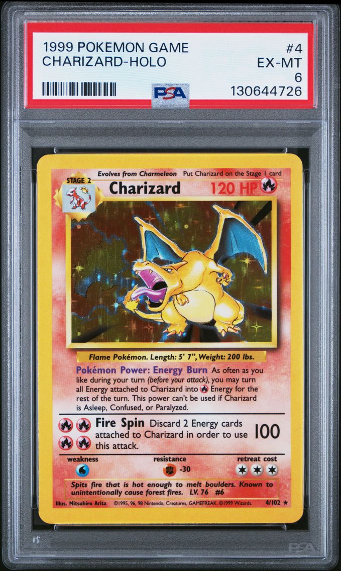 1999 #4 Charizard-Holo PSA 6 Gam