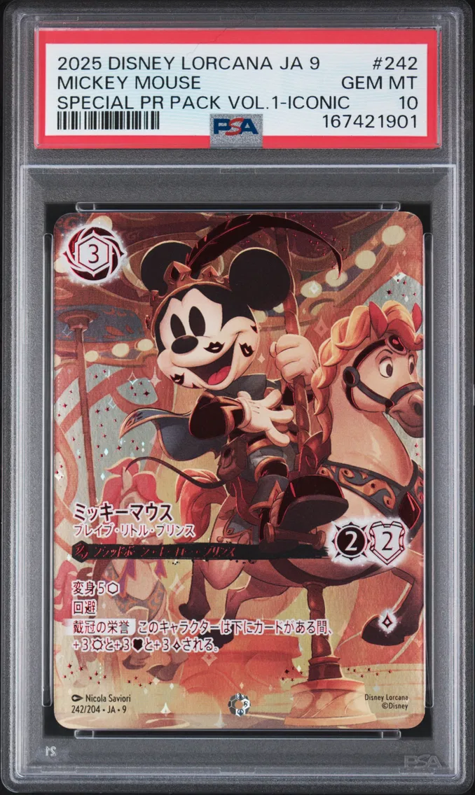 2025 #242 Mickey Mouse - Brave Little Prince PSA 10 Disney Lorcana Japanese Ja 9-Fabled Special Promotion Pack Vol.1