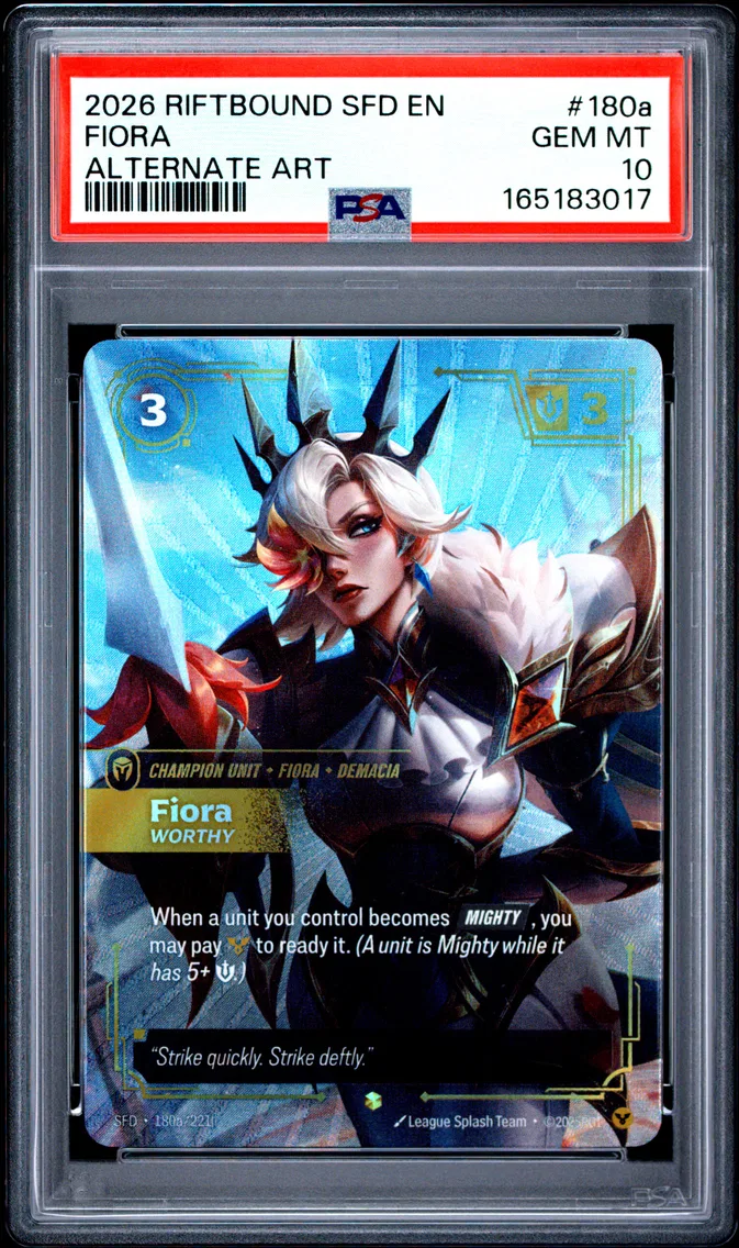 2026 #180a Fiora - Worthy PSA 10 Riftbound: League of Legends Sfd-Spiritforged