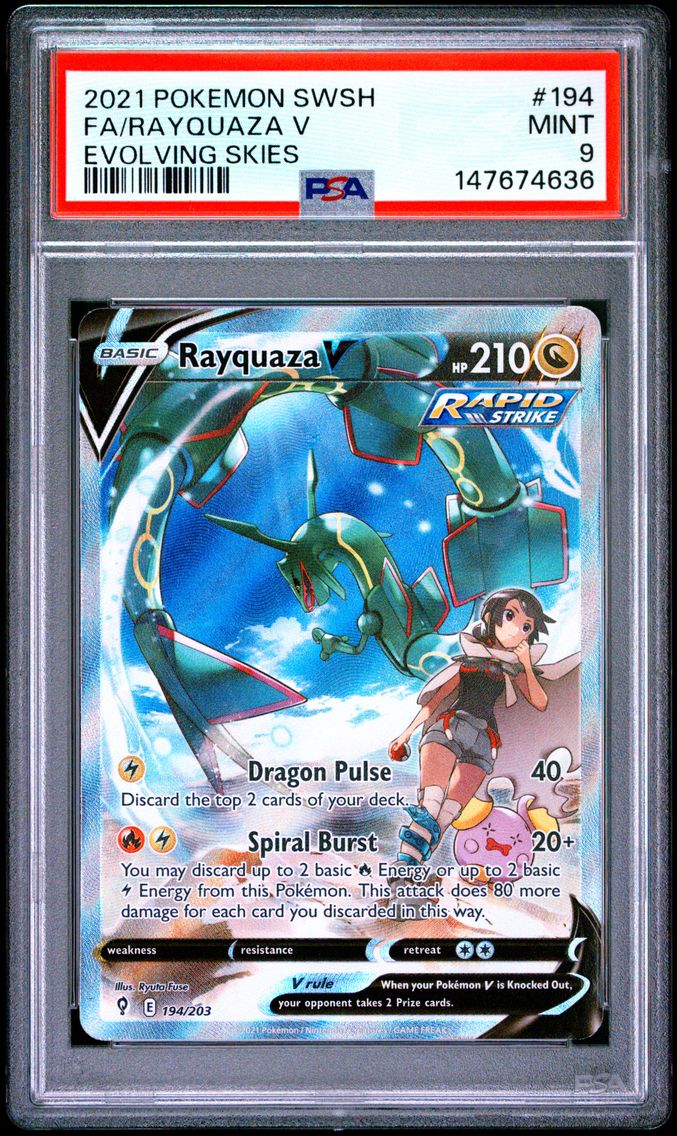 2021 #194 Full Art/Rayquaza V PSA 9 Sword & Shield Evolving Skies