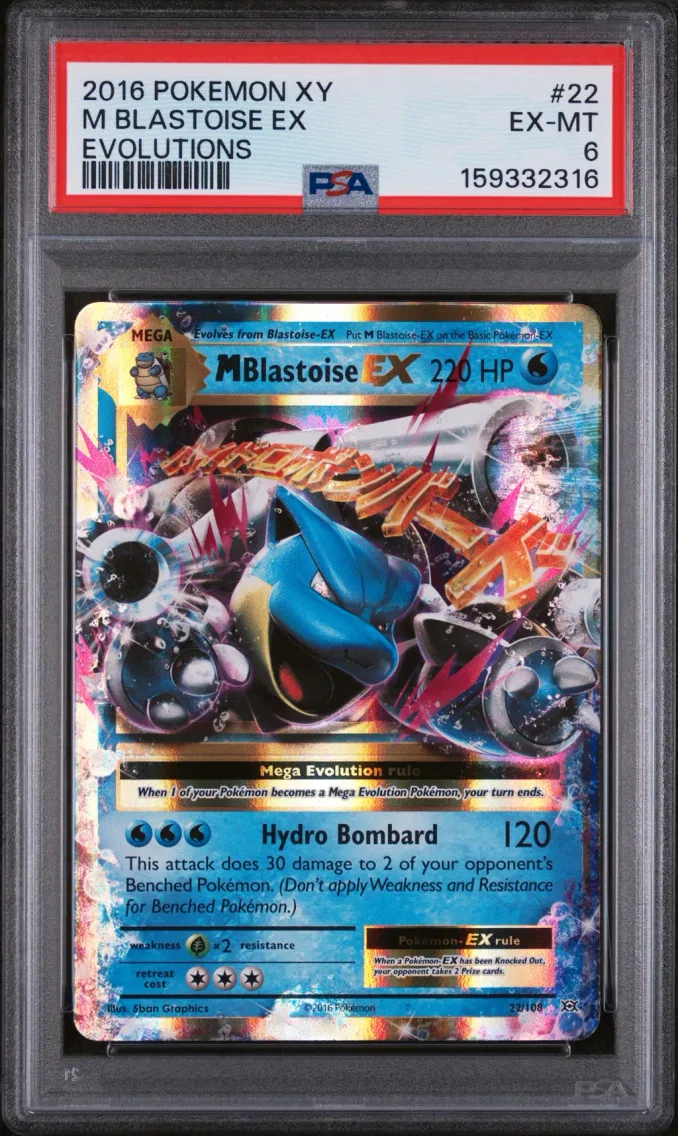 2016 #22 M Blastoise EX PSA 6 XY Evolutions